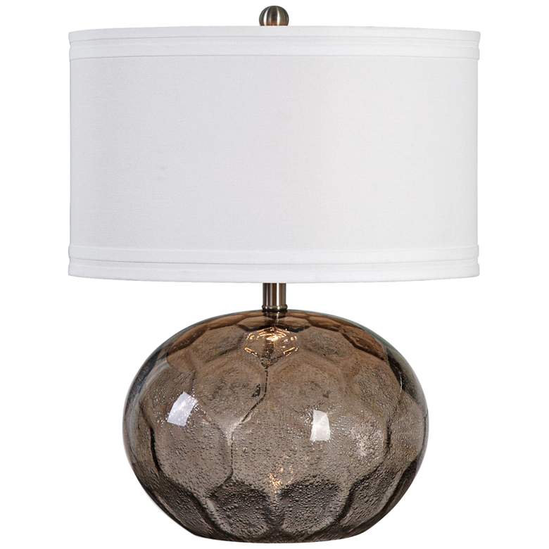 Image 1 Uttermost Jasperse Seeded Smoky Amber Glass Table Lamp