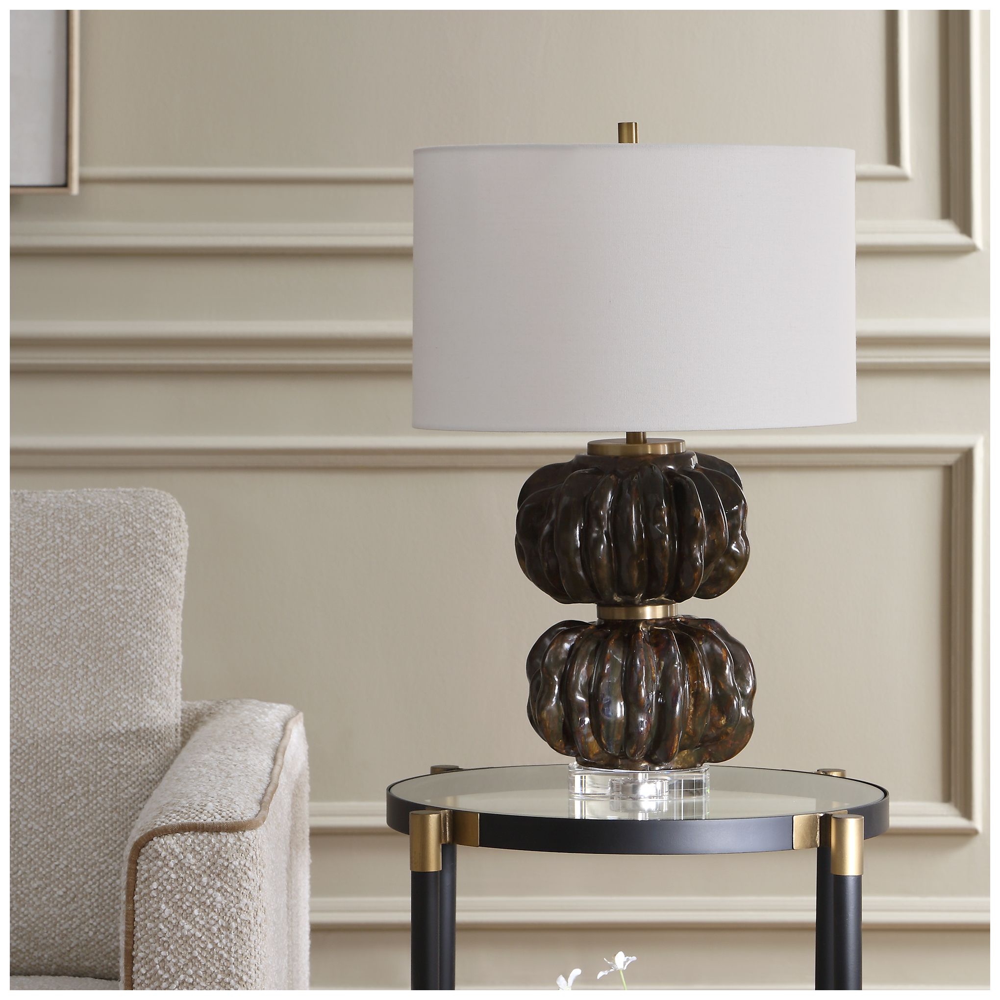 Image 3 Uttermost Jaudon 24 1/2"  Stacked Ceramic Table Lamp more views