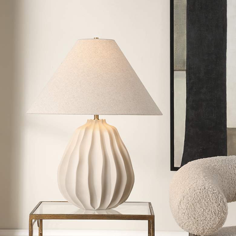 Image 1 Uttermost Javary 27 1/2" Beige Porcelain Table Lamp