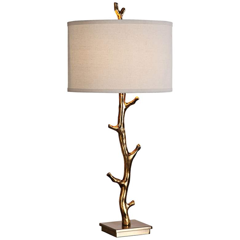 Image 2 Uttermost Javor 33 1/2" Antiqued Gold Tree Branch Metal Table Lamp