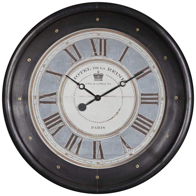 Image 1 Uttermost Jayden Dark Bronze 30 3/4 inch Round Wall Clock