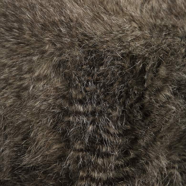 Image 3 Uttermost Jayna Charcoal Brown Faux Fur Square Ottoman more views
