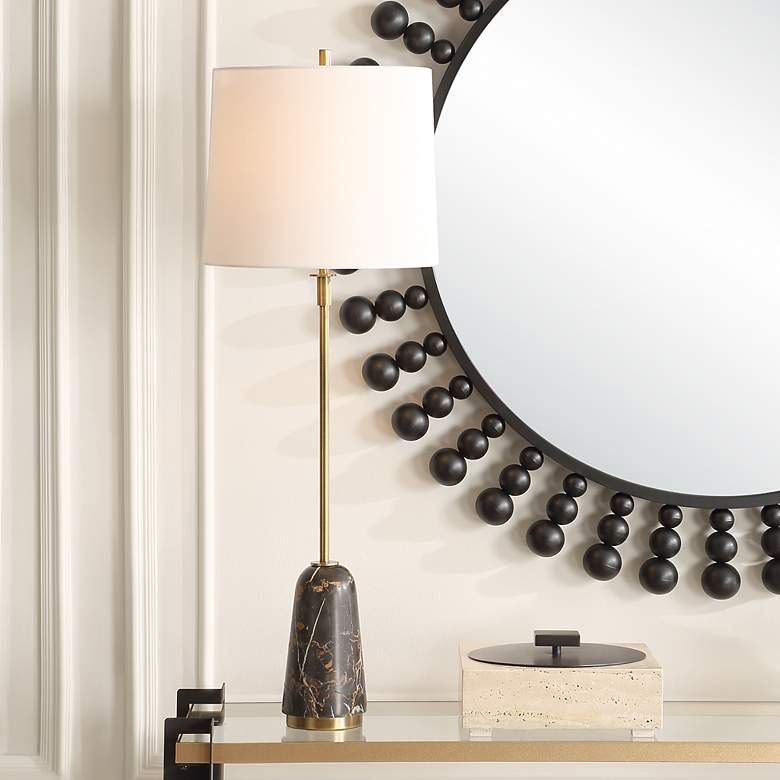 Image 1 Uttermost Jenson 35" High Black Marble Buffet Lamp