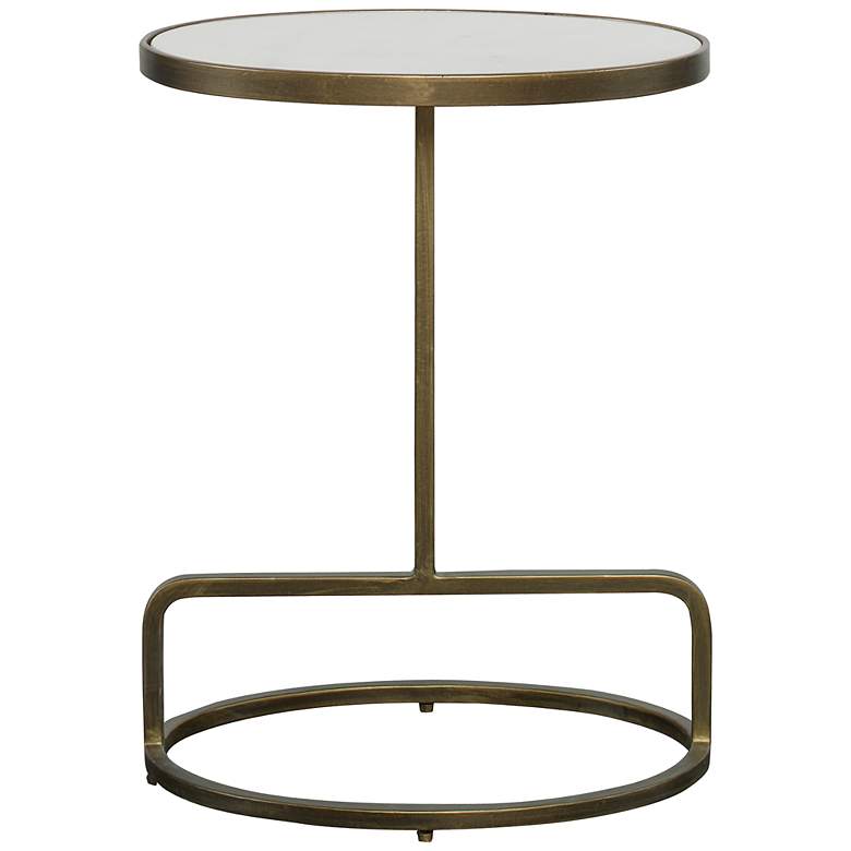 Image 2 Uttermost Jessenia 18" Wide Antique Gold Oval Accent Table