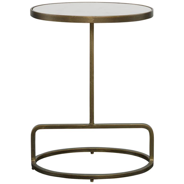 Image 6 Uttermost Jessenia 18" Wide Antique Gold Oval Accent Table more views