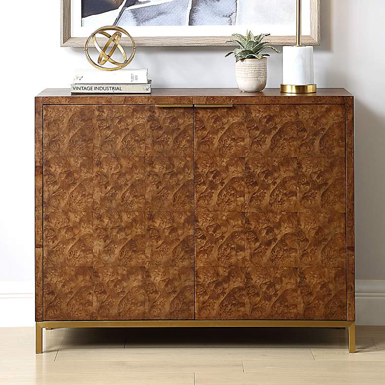 Image 1 Uttermost Jethro 40" Wide Burl 2 Door Cabinet