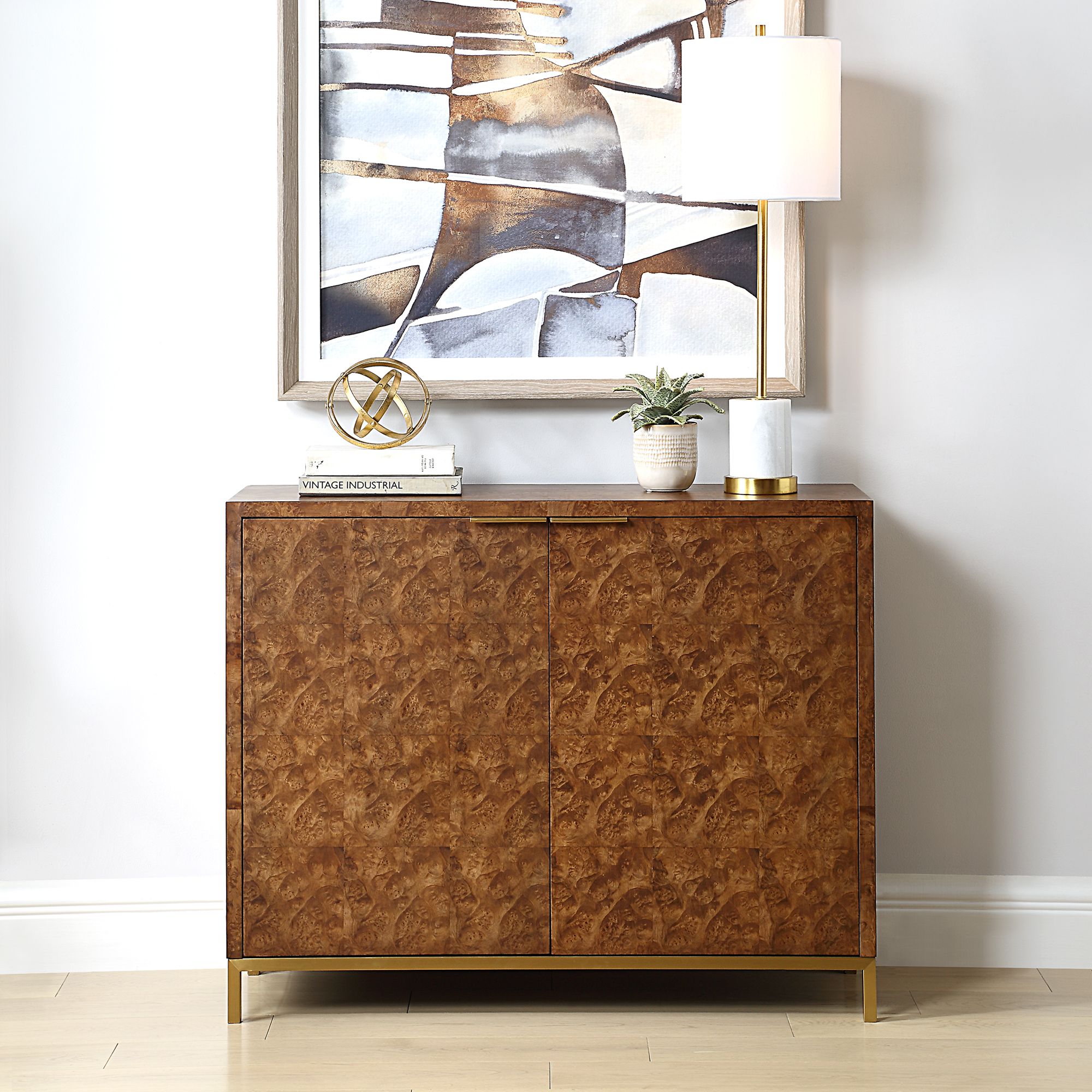 Image 7 Uttermost Jethro 40" Wide Burl 2 Door Cabinet more views