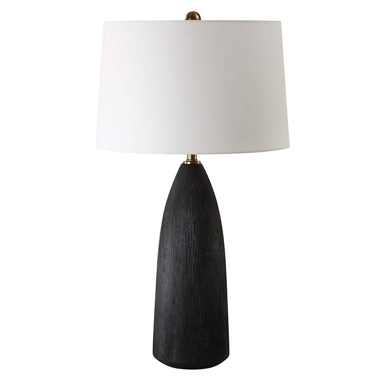 Image 4 Uttermost Jett 35" High Contemporary Matte Black Ceramic Table Lamp more views