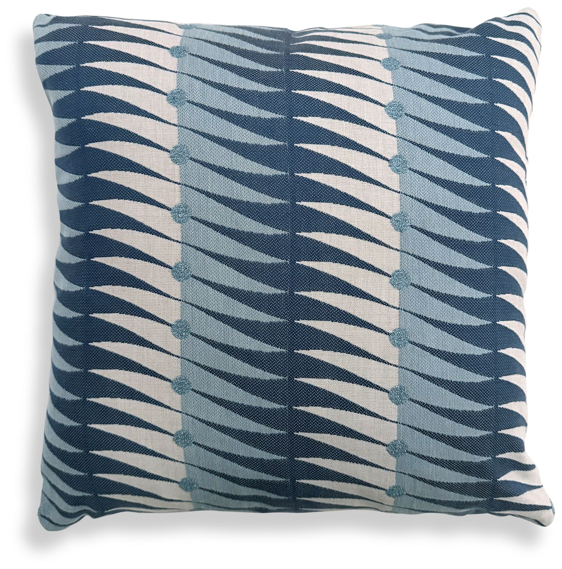 Image 2 Uttermost Jetty Blue Beige 20" Square Outdoor Pillow