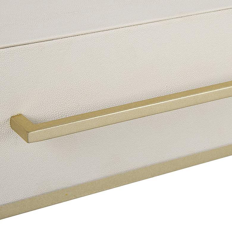 Image 7 Uttermost Jewel 48" Wide White and Gold Leaf 2-Drawer Desk more views