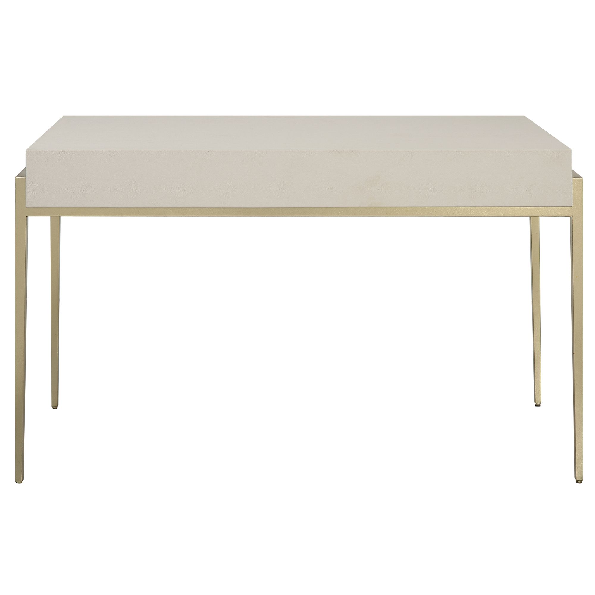 Uttermost Jewel 48" Wide White and Gold Leaf 2-Drawer Desk in scene
