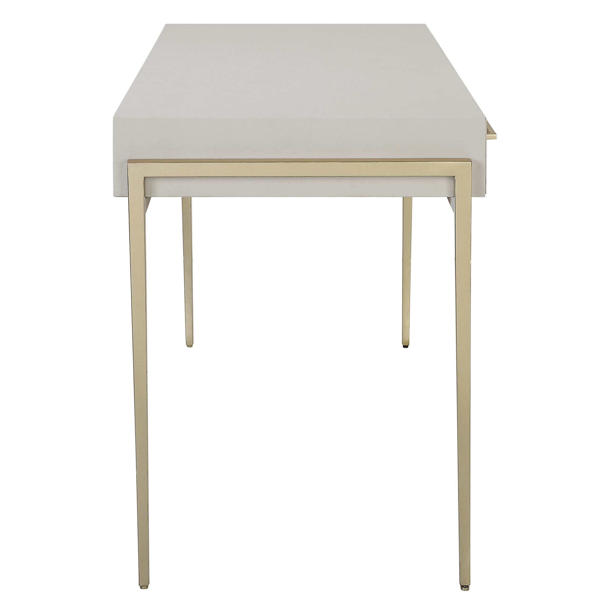 Uttermost Jewel 48" Wide White and Gold Leaf 2-Drawer Desk in scene