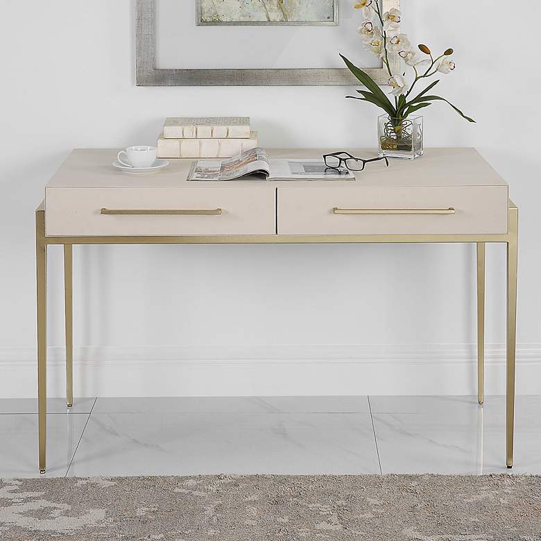 Image 2 Uttermost Jewel Modern White Desk