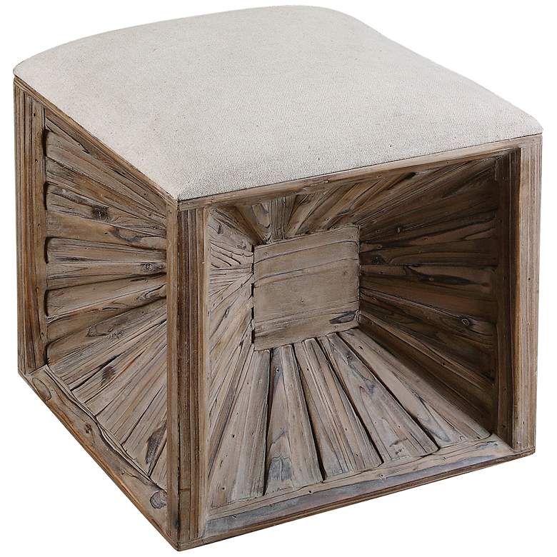 Image 1 Uttermost Jia Weathered Wood Ottoman