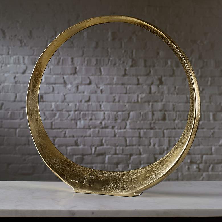 Image 1 Uttermost Jimena 20" Wide Gold Ring Sculpture
