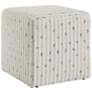 2_Uttermost Joie 18" White and Blue Ottoman