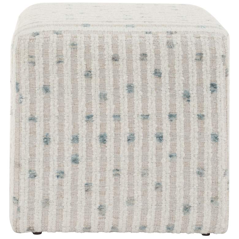 Image 4 Uttermost Joie 18" White and Blue Ottoman more views