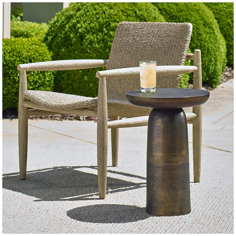 Image 3 Uttermost Joppa 21" H x 15" W Golden Dark Bronze Outdoor Accent Table more views