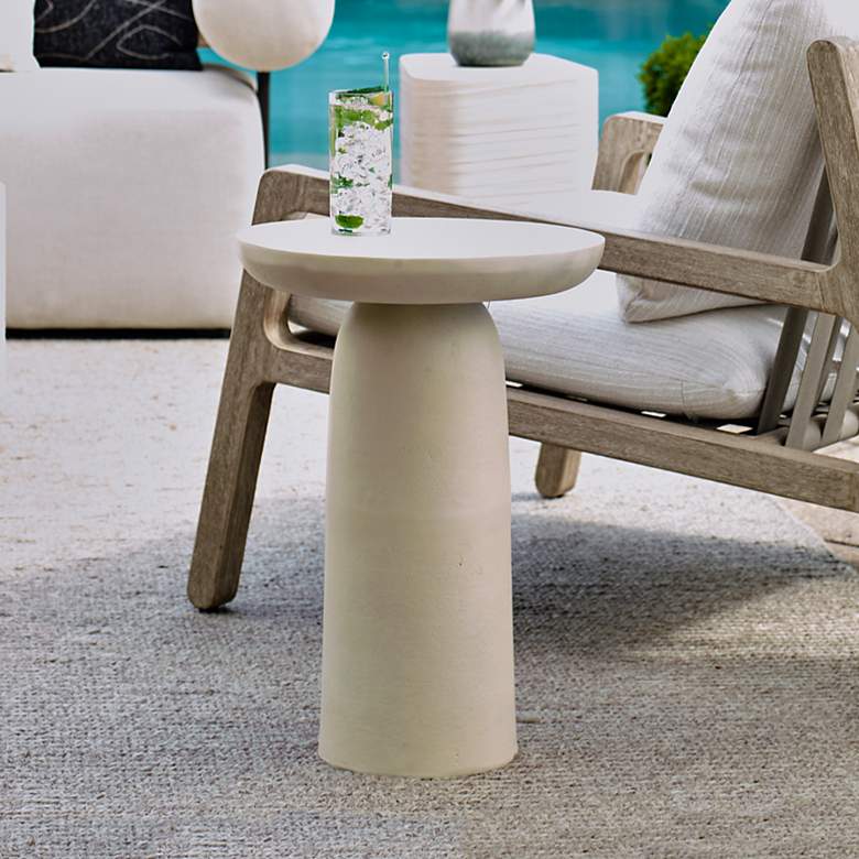 Image 1 Uttermost Joppa Warm White Cast Aluminum Outdoor Accent Table