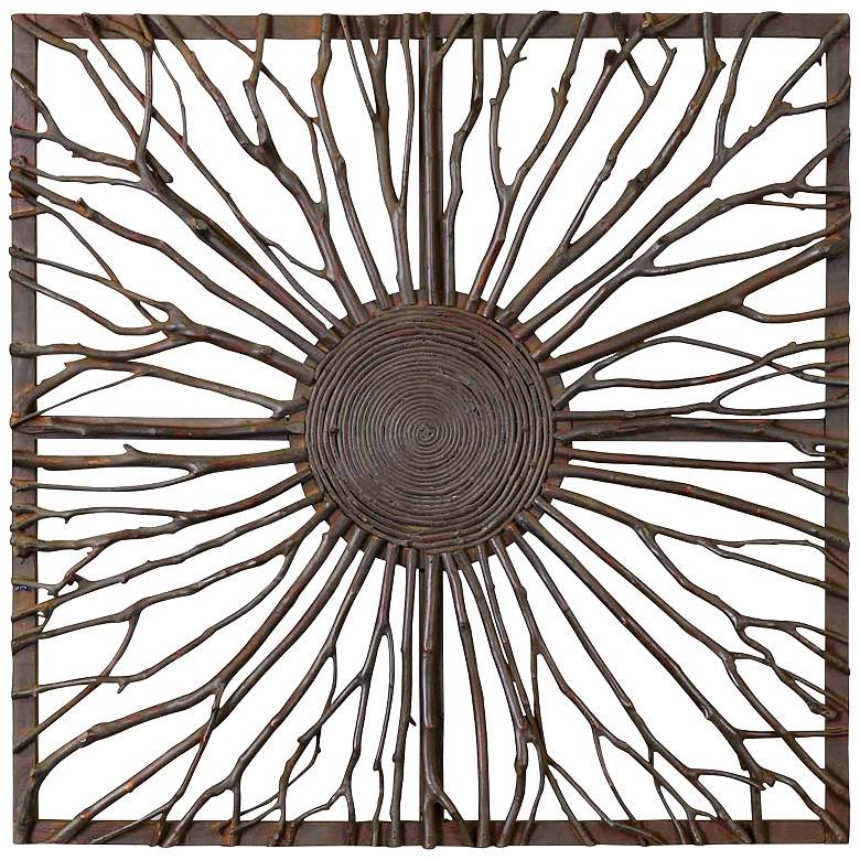 Image 1 Uttermost Josiah Wood Branches 27" Square Wall Art