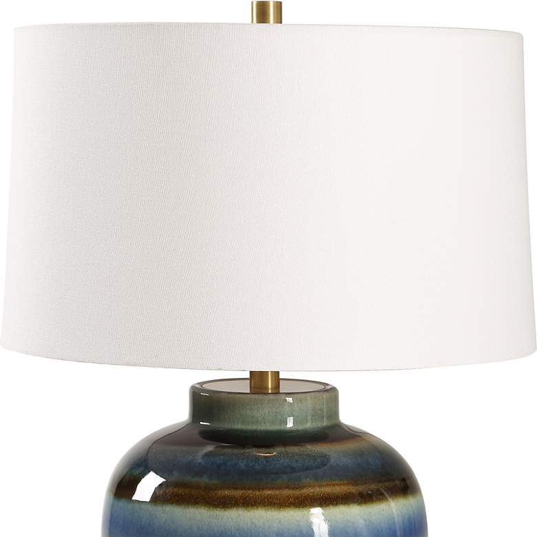 Image 5 Uttermost Judarn 25 1/2" High Blue and Rust Ceramic Table Lamp more views