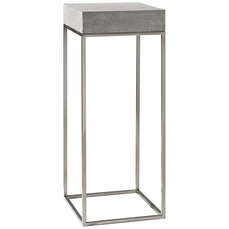 Image 2 Uttermost Jude 14 inch Wide Silver Concrete Steel Plant Stand