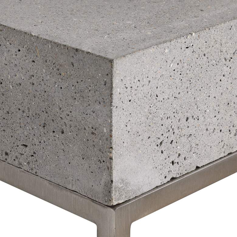 Image 4 Uttermost Jude 14" Wide Silver Concrete Steel Plant Stand more views