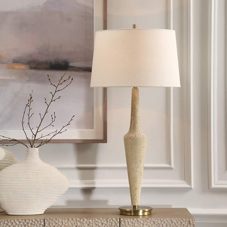 Image 1 Uttermost Juliet Faux Travertine Table Lamp