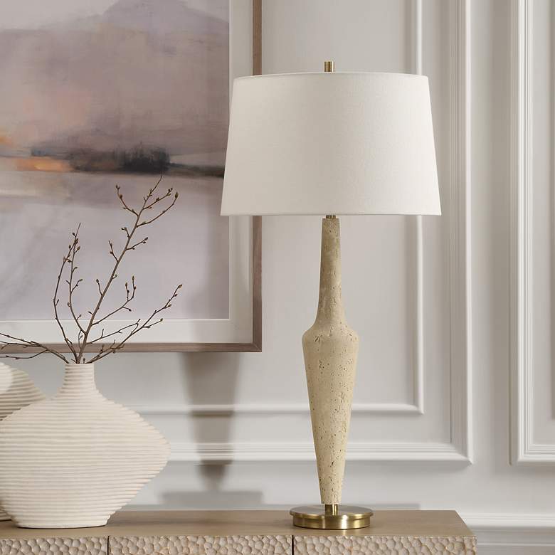 Image 3 Uttermost Juliet Faux Travertine Table Lamp more views