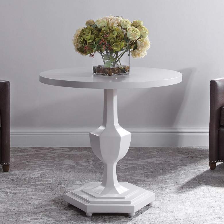 Image 1 Uttermost Kabarda 32" Wide Gloss White Foyer Table