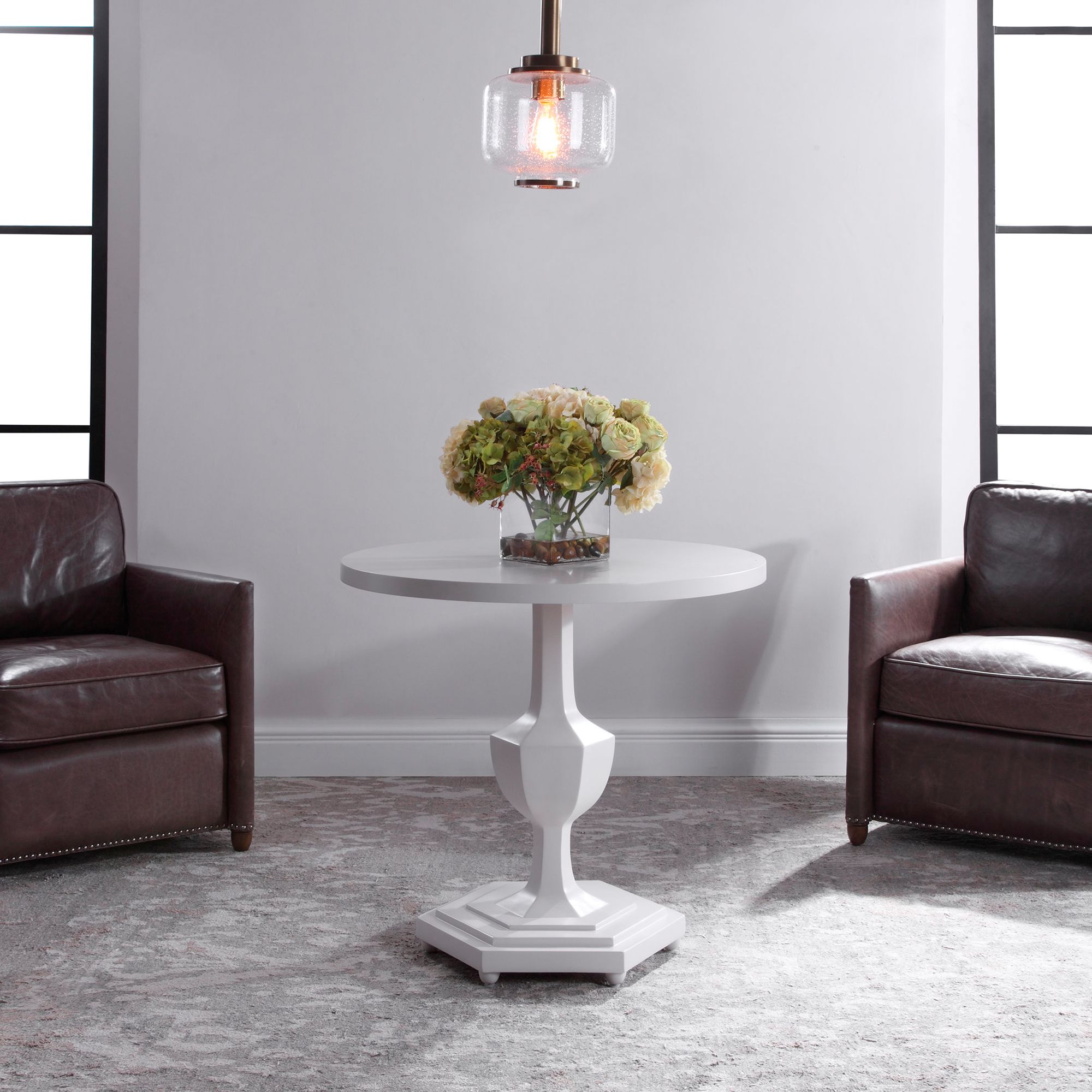 Image 5 Uttermost Kabarda 32" Wide Gloss White Foyer Table more views