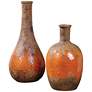 Uttermost Kadam Rust 2-Piece Orange Ceramic Vase Set