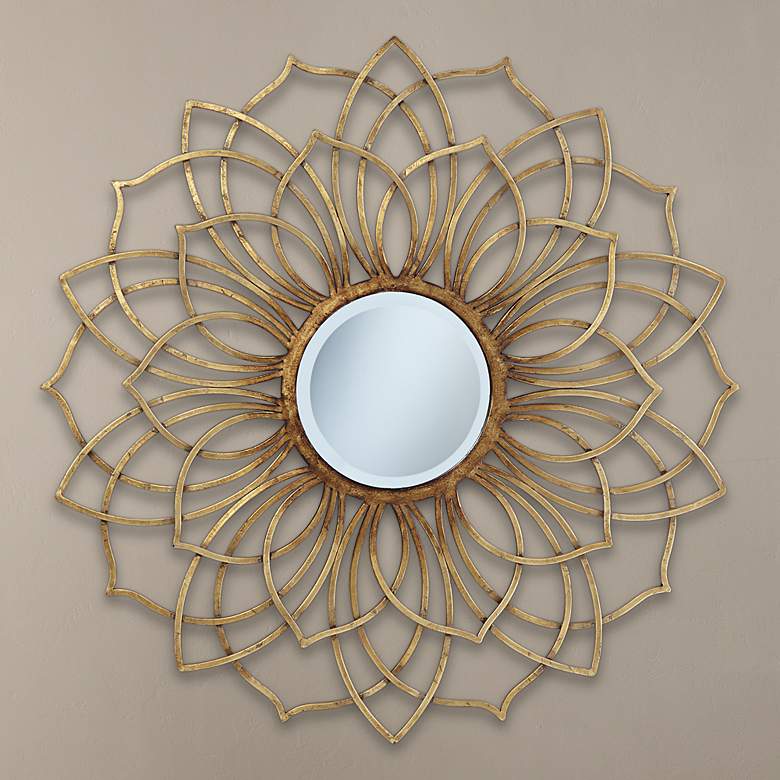 Image 1 Uttermost Kahlia 34" Round Metal Wall Mirror