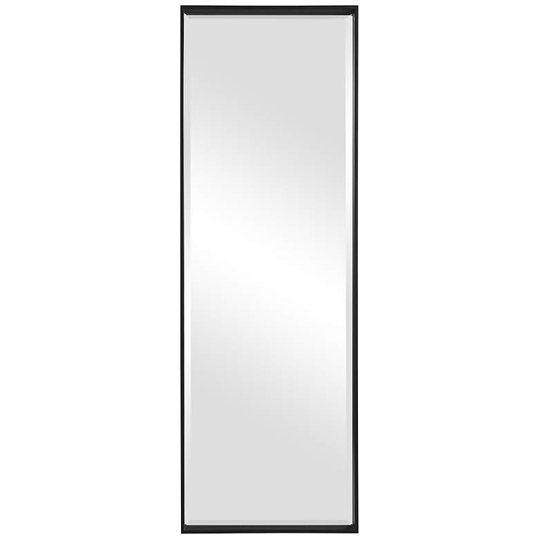 Image 2 Uttermost Kahn Matte Black 24 inch x 72 inch Rectangular Wall Mirror