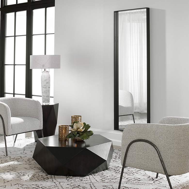 Image 3 Uttermost Kahn Matte Black 24" x 72" Rectangular Wall Mirror more views