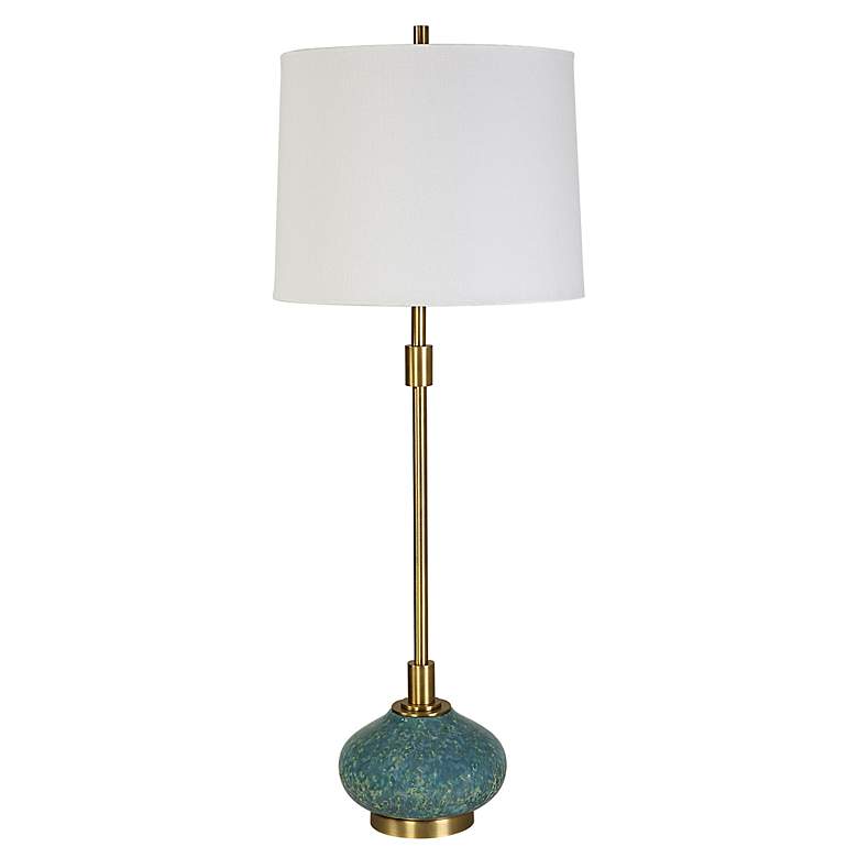 Image 5 Uttermost Kaimana 34" High Aged Blue Drip Glaze Ceramic Table Lamp more views