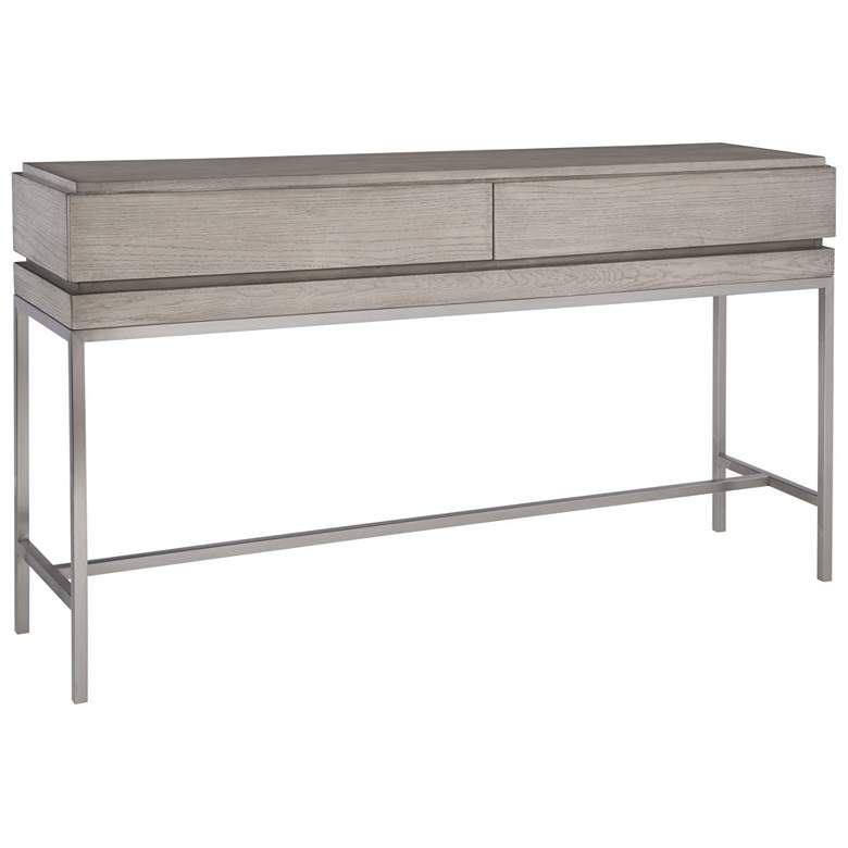 Uttermost Kamala 54&quot;W Mushroom Gray 2-Drawer Console Table more views