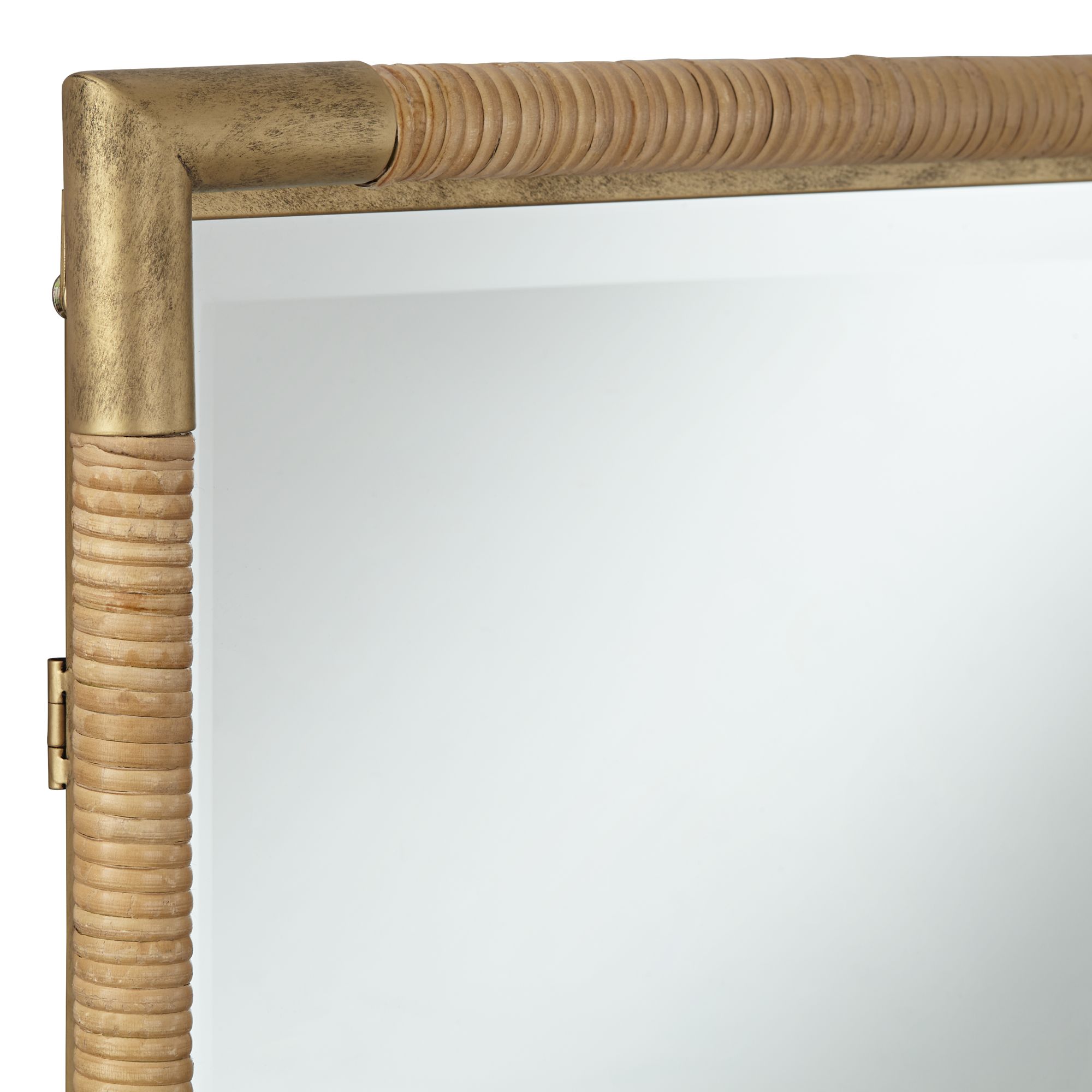 Image 3 Uttermost Kampar Antiqued Gold and Rattan 23" x 36" Vanity Mirror more views