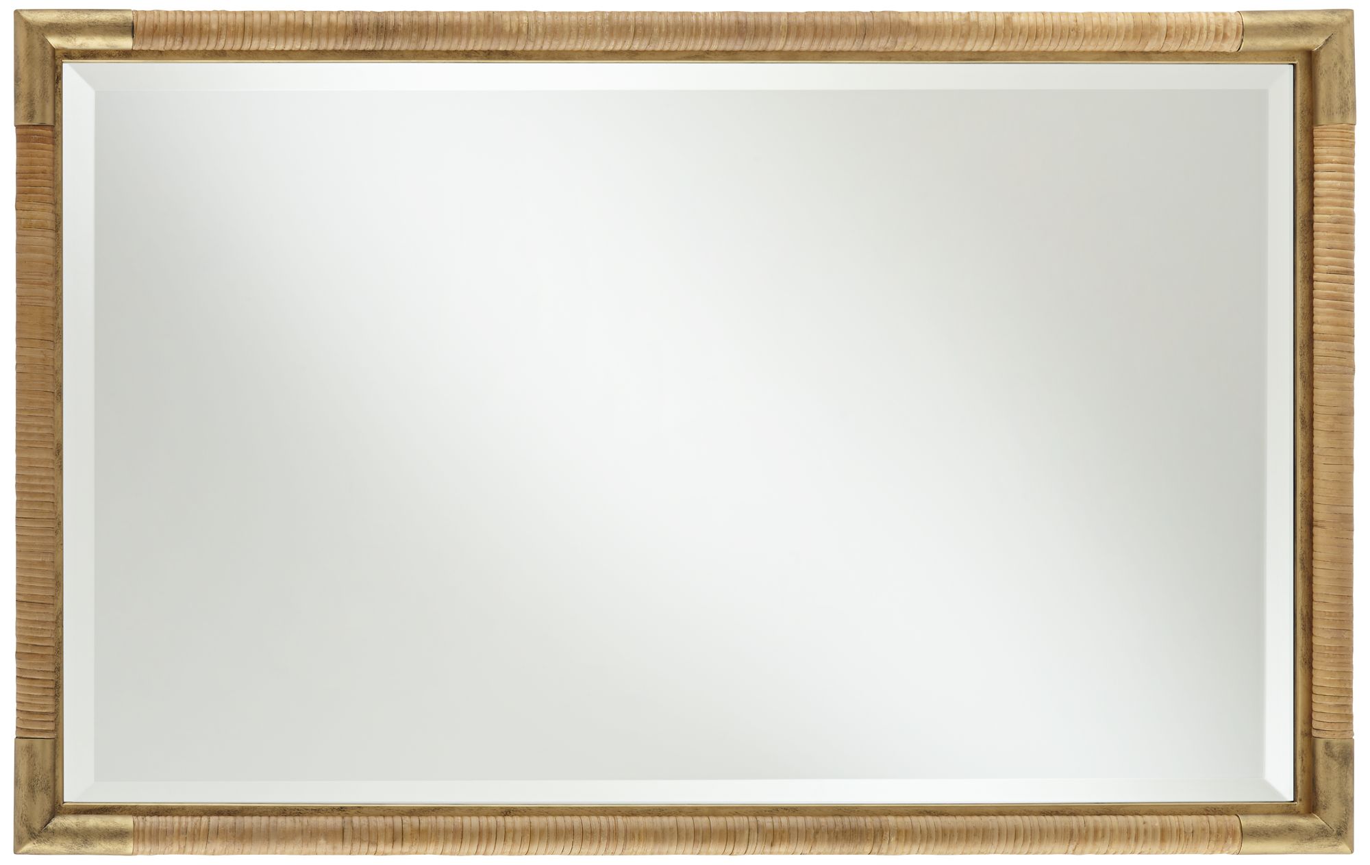 Image 5 Uttermost Kampar Antiqued Gold and Rattan 23" x 36" Vanity Mirror more views