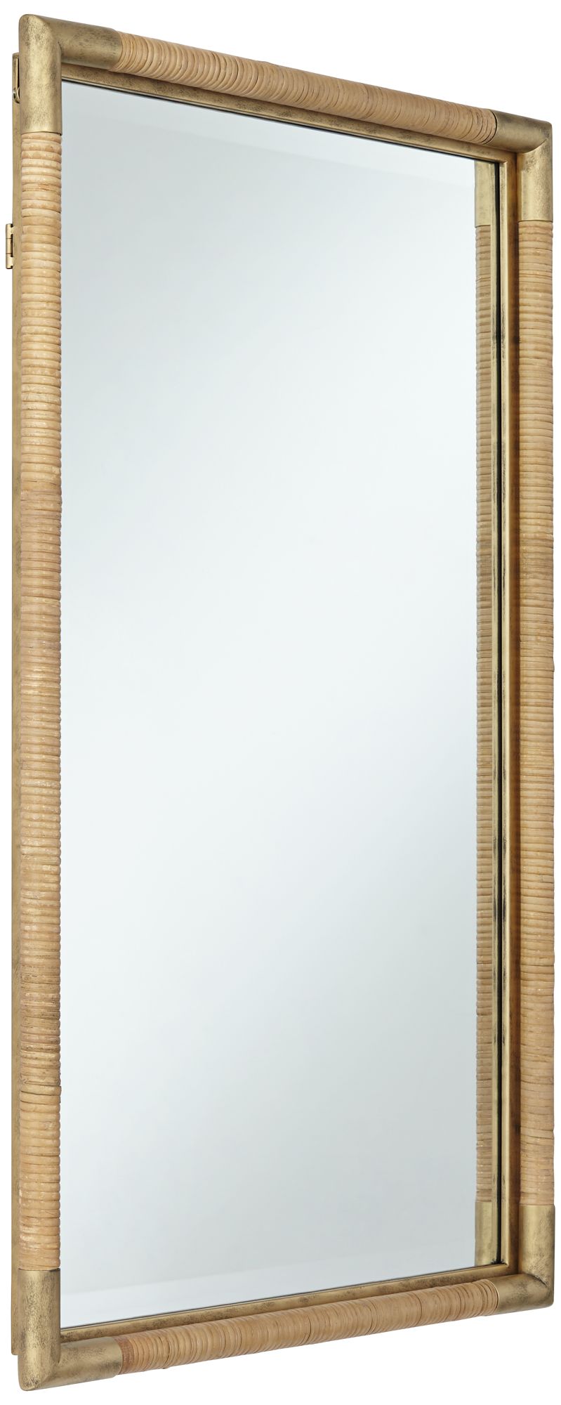 Image 6 Uttermost Kampar Antiqued Gold and Rattan 23" x 36" Vanity Mirror more views
