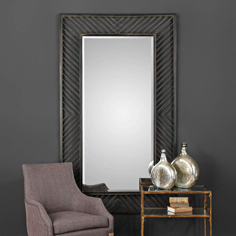 Image 4 Uttermost Karel Distressed Bronze 46 inch x 76 inch Wall Mirror more views