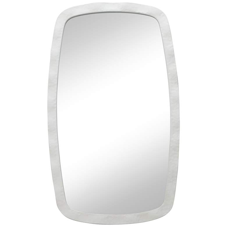 Image 2 Uttermost Karina 22 1/4" x 38" Textured White Rounded Wall Mirror