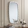 Thumbnail1 of Uttermost Karina 22 1/4" x 38" Textured White Rounded Wall Mirror