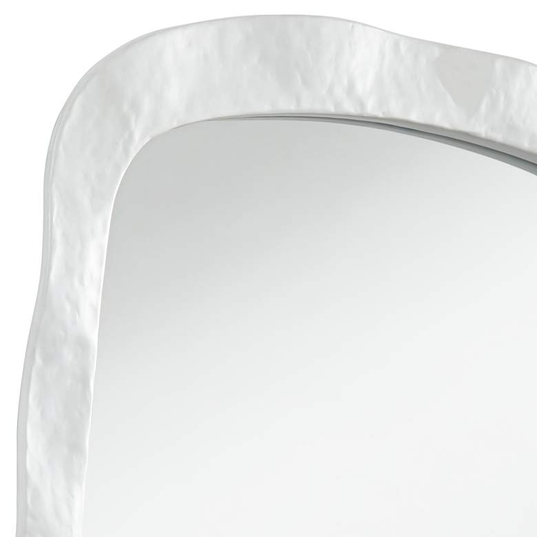 Image 3 Uttermost Karina 22 1/4" x 38" Textured White Rounded Wall Mirror more views