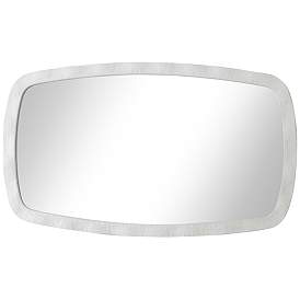 Image5 of Uttermost Karina 22 1/4" x 38" Textured White Rounded Wall Mirror more views