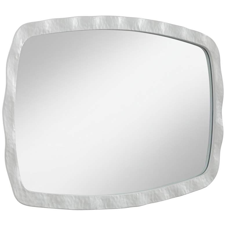 Image 7 Uttermost Karina 22 1/4" x 38" Textured White Rounded Wall Mirror more views