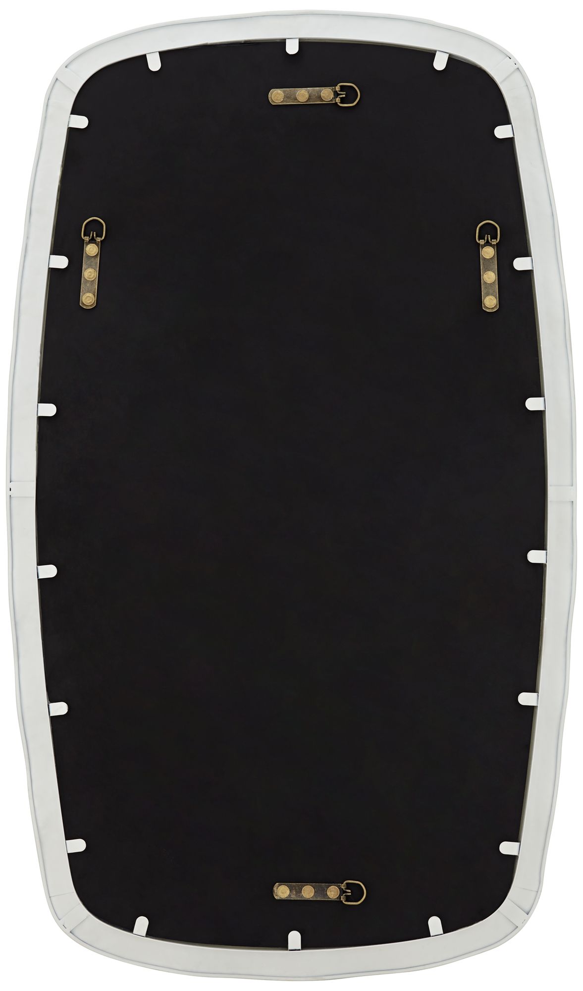 Uttermost Karina 22 1/4" x 38" Textured White Rounded Wall Mirror