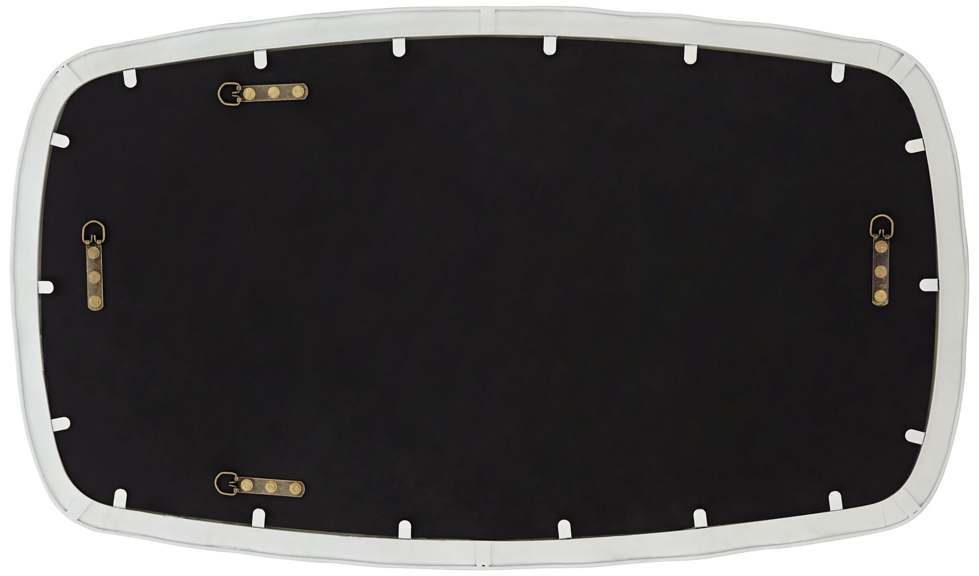 Uttermost Karina 22 1/4" x 38" Textured White Rounded Wall Mirror