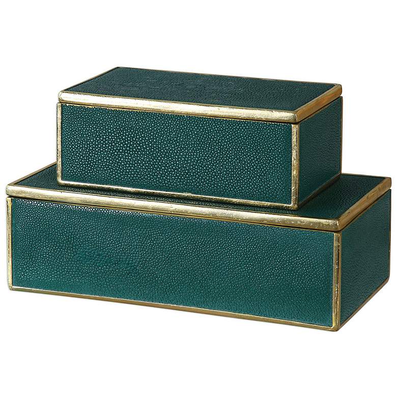 Image 2 Uttermost Karis Emerald Green Decorative Boxes Set of 2
