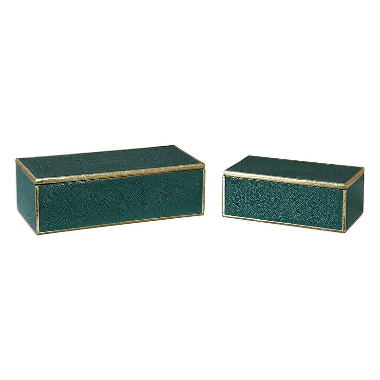 Image 5 Uttermost Karis Emerald Green Decorative Boxes Set of 2 more views